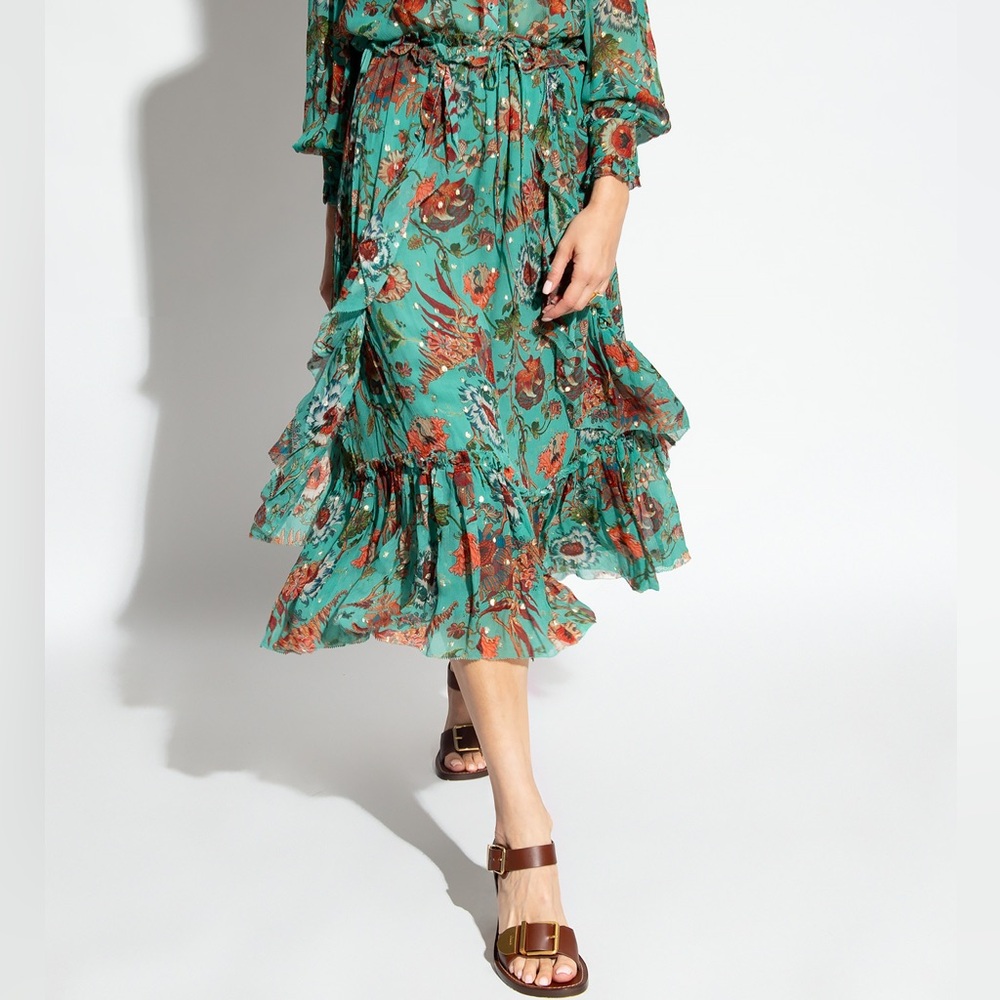 ULLA JOHNSON Justine floral-print midi skirt